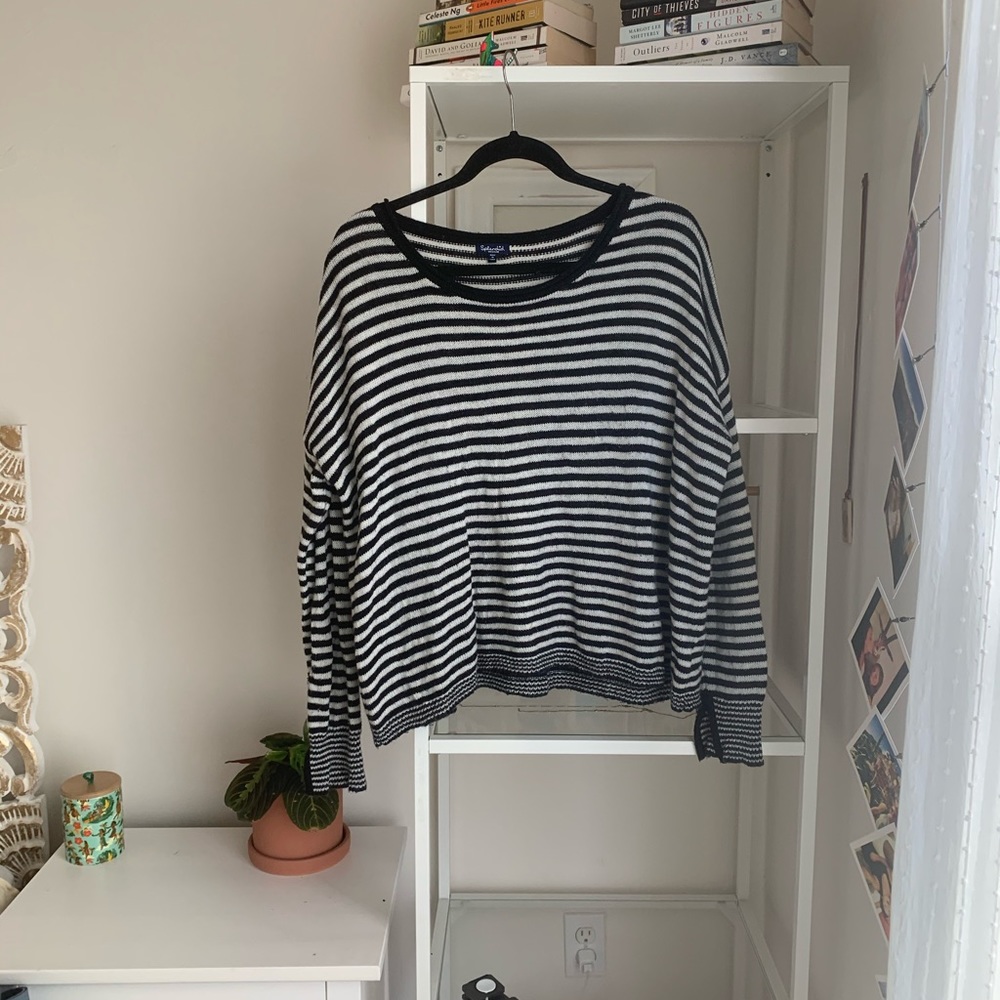 Splendid black and white striped sweater